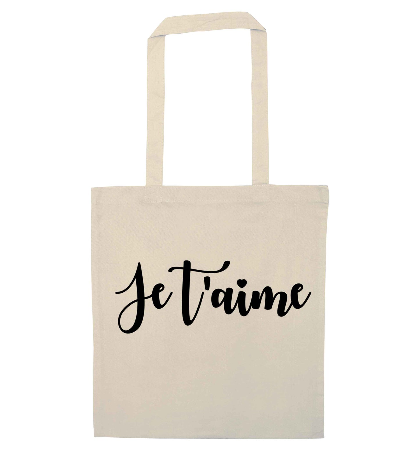 Je t'aime natural tote bag