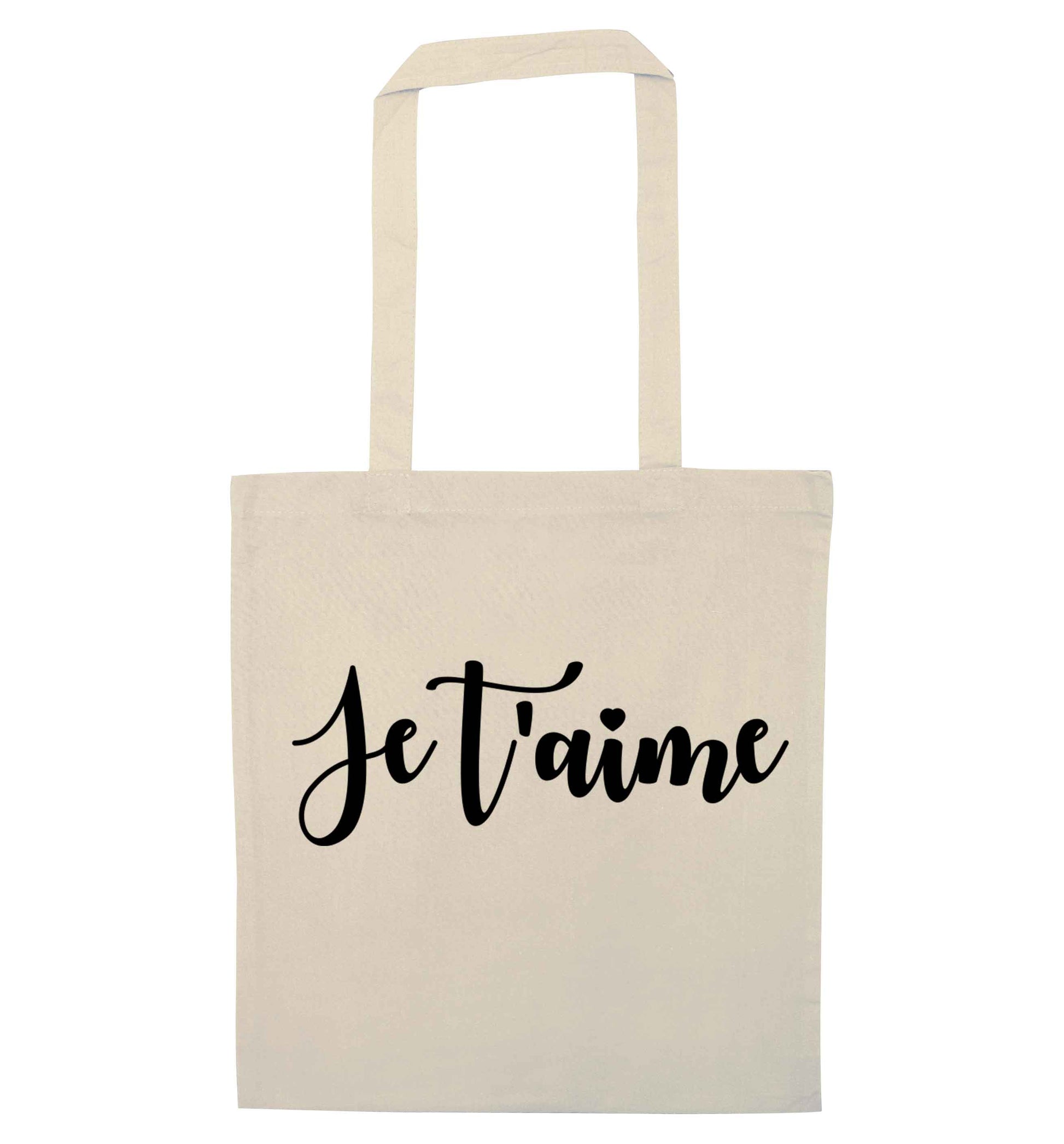 Je t'aime natural tote bag