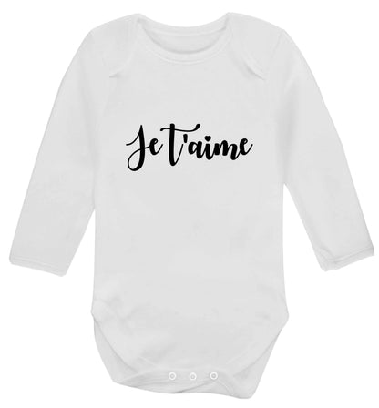 Je t'aime baby vest long sleeved white 6-12 months