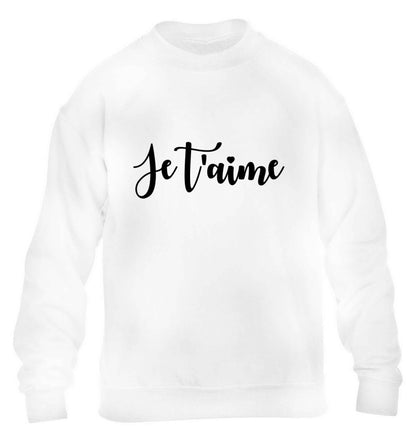 Je t'aime children's white sweater 12-13 Years