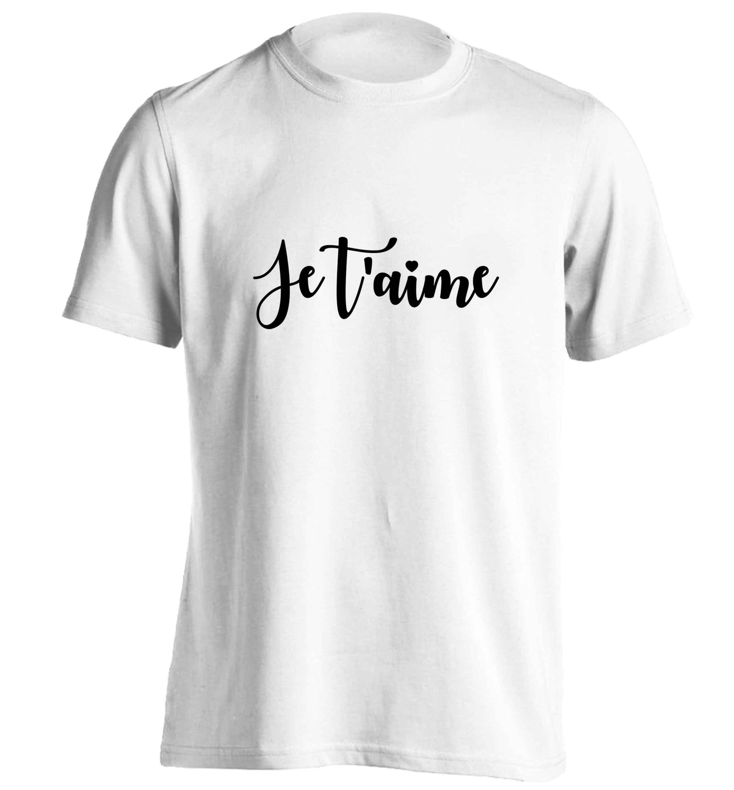 Je t'aime adults unisex white Tshirt 2XL