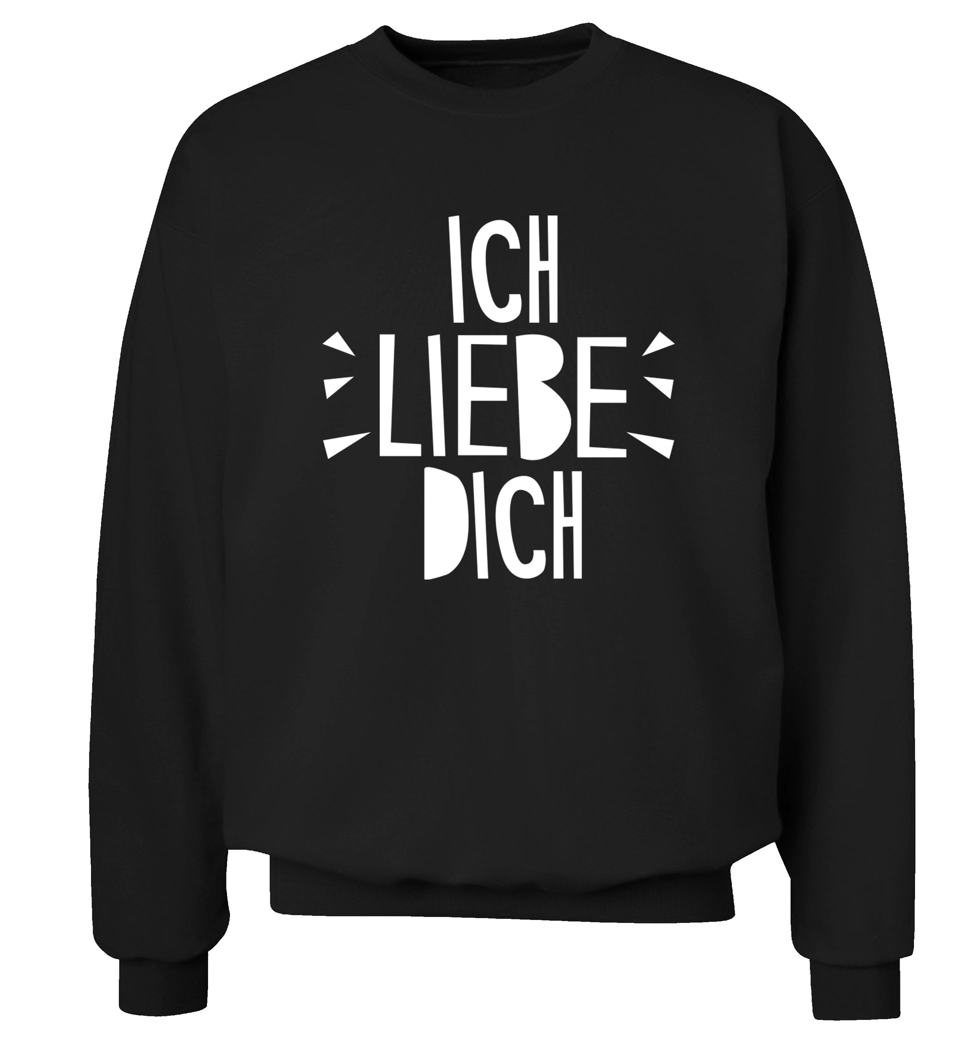 Ich liebe dich - I love you Adult's unisex black Sweater 2XL