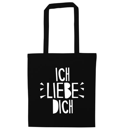 Ich liebe dich - I love you black tote bag