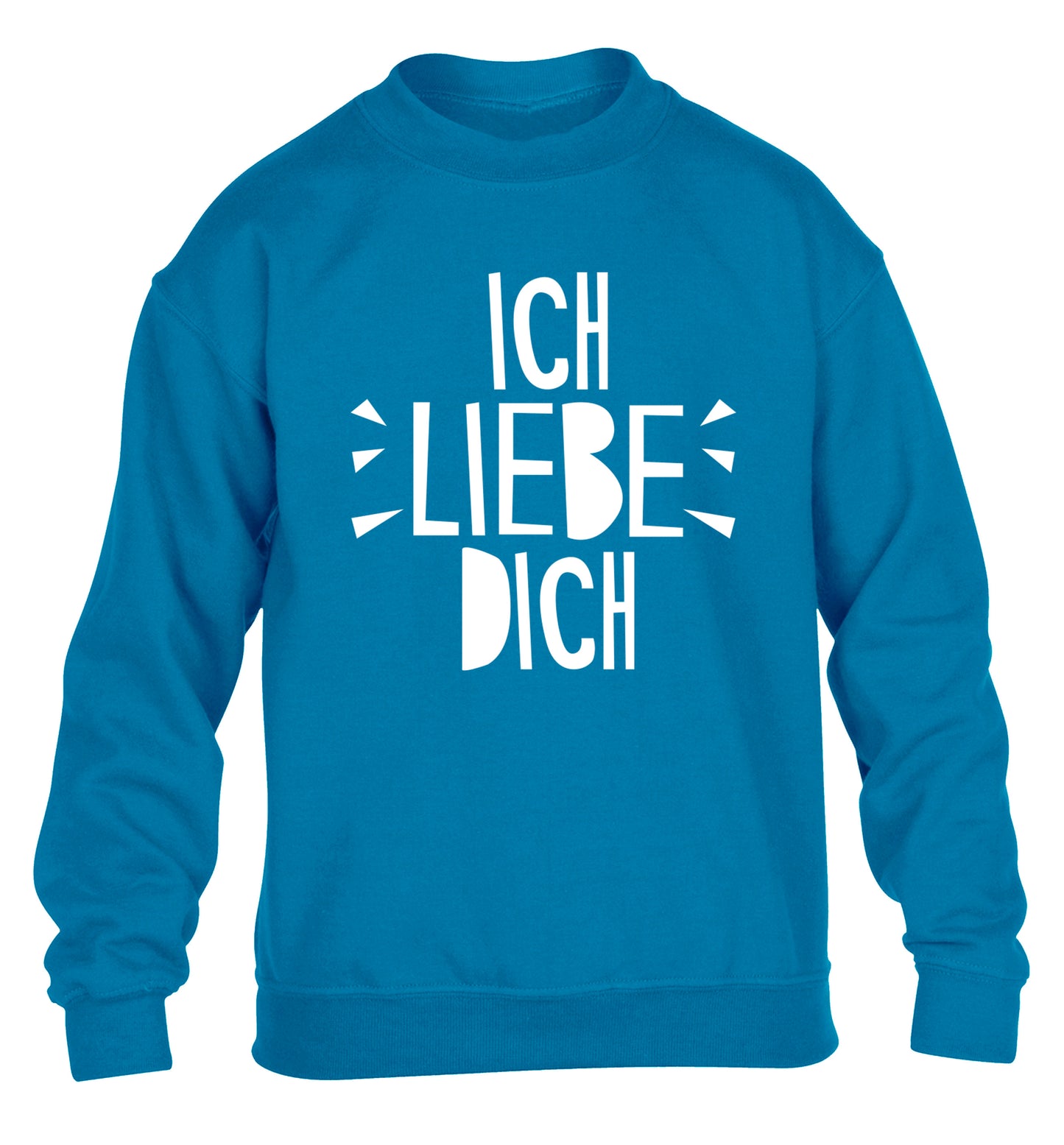 Ich liebe dich - I love you children's blue sweater 12-13 Years