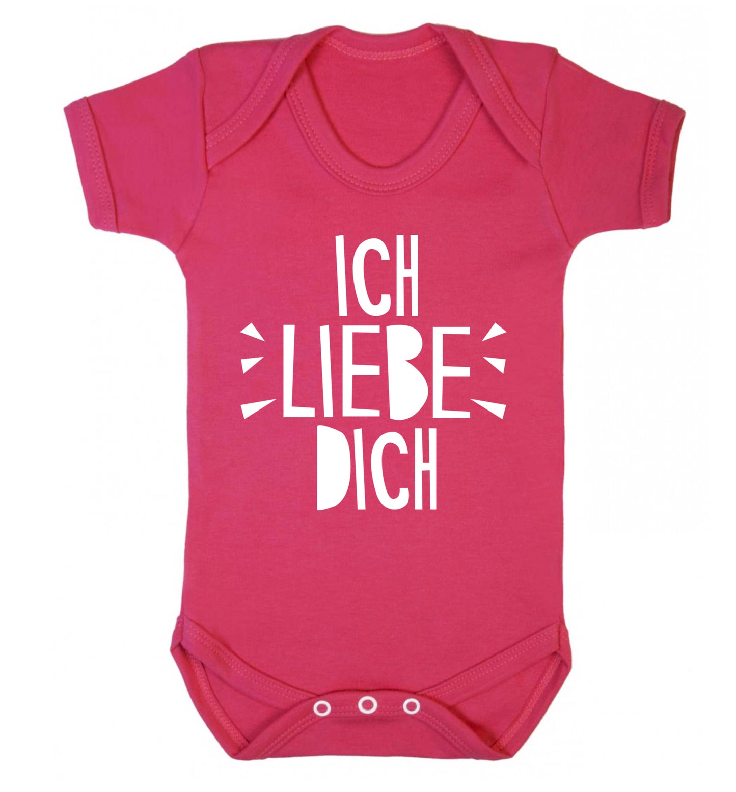 Ich liebe dich - I love you Baby Vest dark pink 18-24 months
