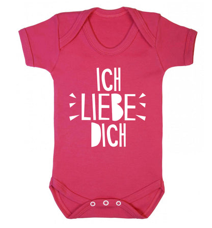 Ich liebe dich - I love you Baby Vest dark pink 18-24 months
