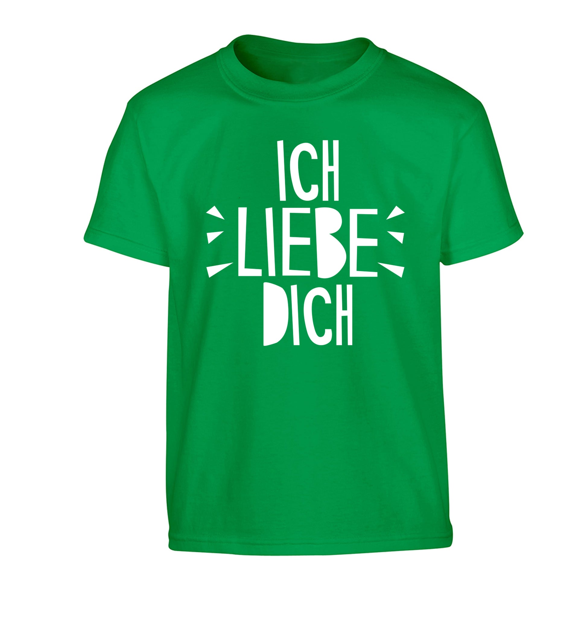 Ich liebe dich - I love you Children's green Tshirt 12-13 Years
