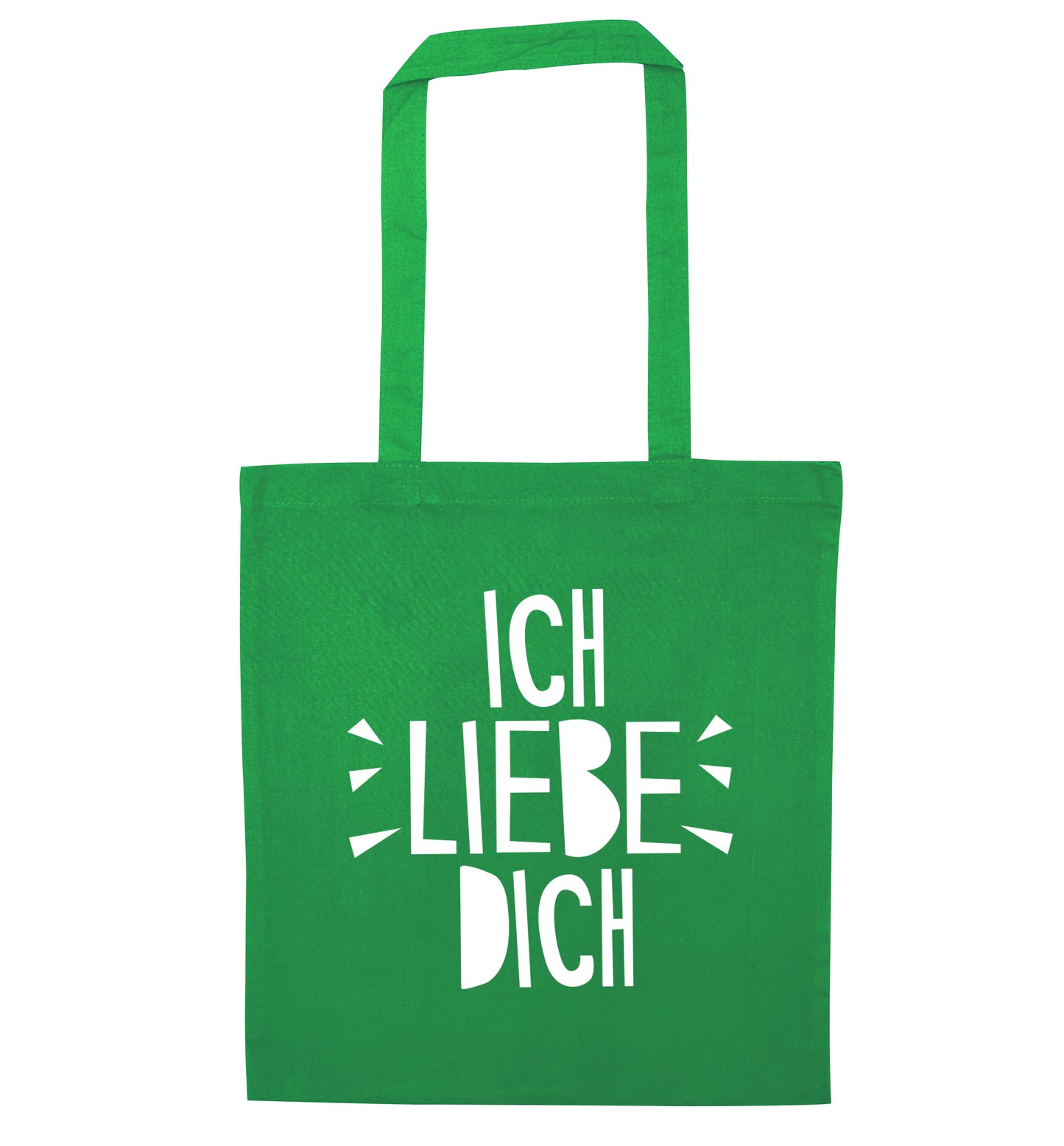 Ich liebe dich - I love you green tote bag