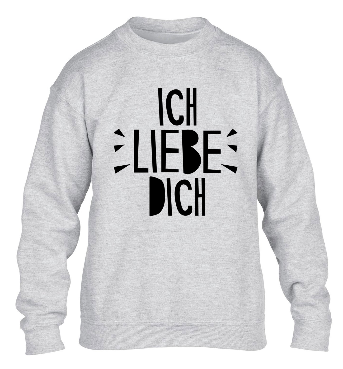 Ich liebe dich - I love you children's grey sweater 12-13 Years