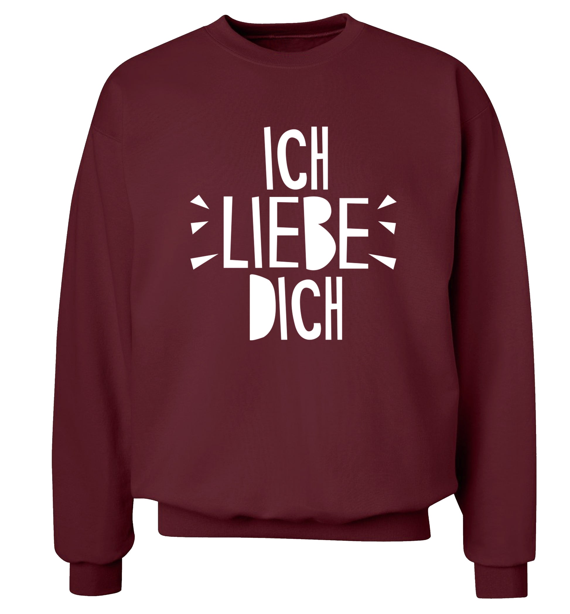 Ich liebe dich - I love you Adult's unisex maroon Sweater 2XL