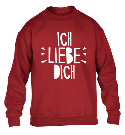 Ich liebe dich - I love you children's grey sweater 12-13 Years
