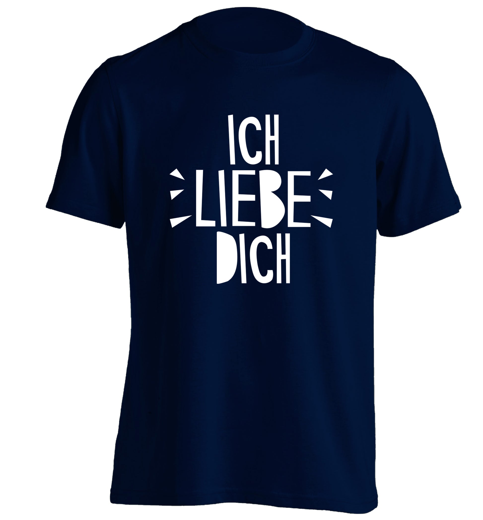 Ich liebe dich - I love you adults unisex navy Tshirt 2XL