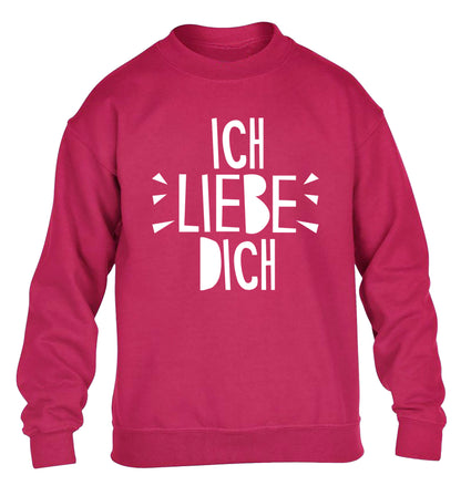 Ich liebe dich - I love you children's pink sweater 12-13 Years