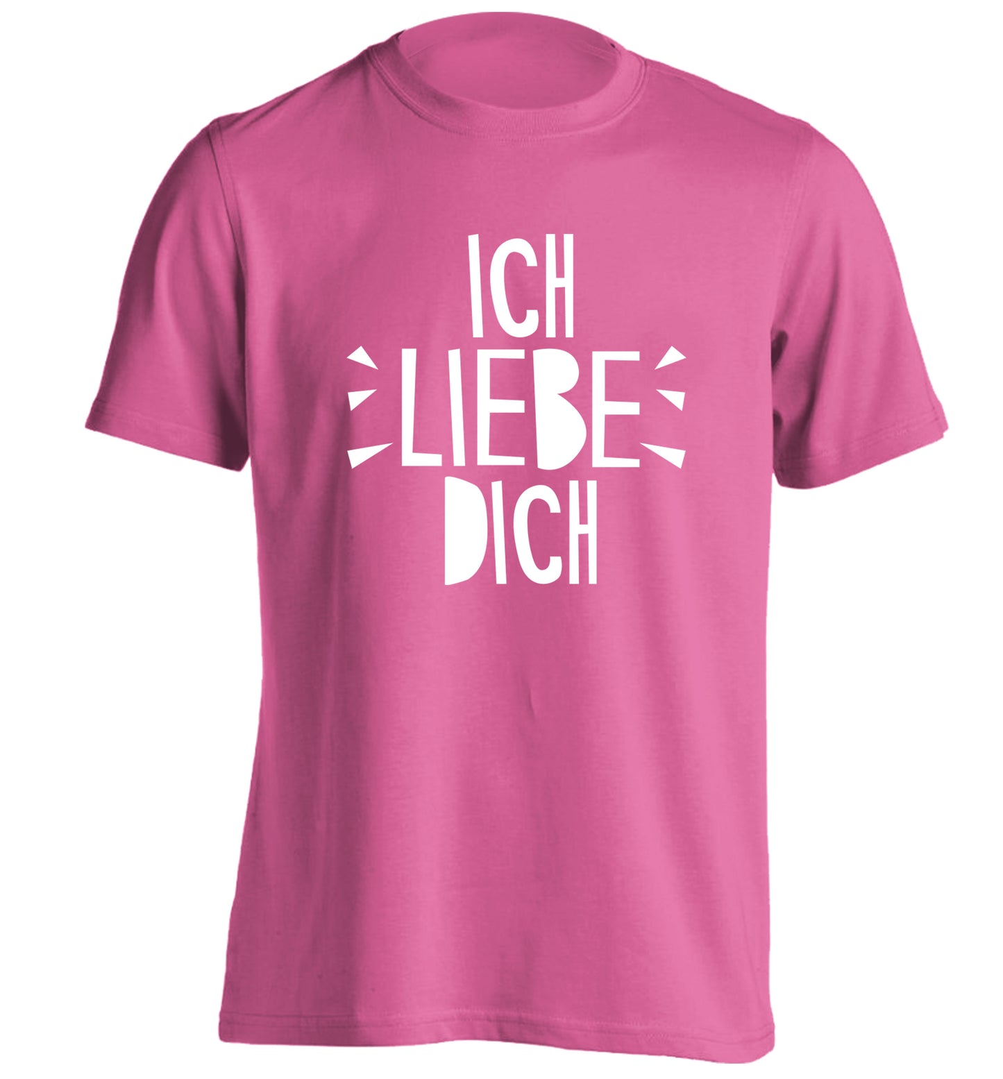 Ich liebe dich - I love you adults unisex pink Tshirt 2XL