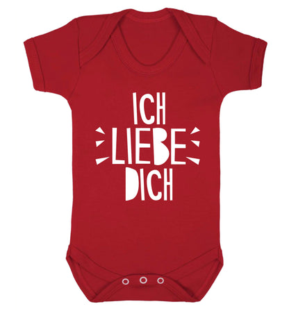 Ich liebe dich - I love you Baby Vest red 18-24 months