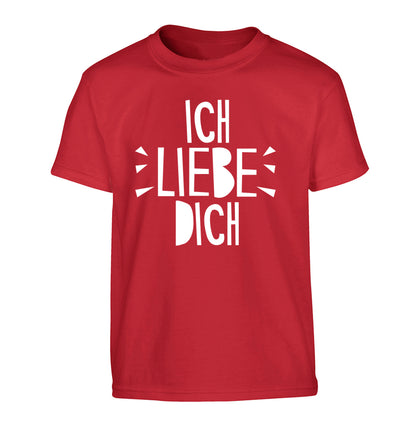 Ich liebe dich - I love you Children's red Tshirt 12-13 Years