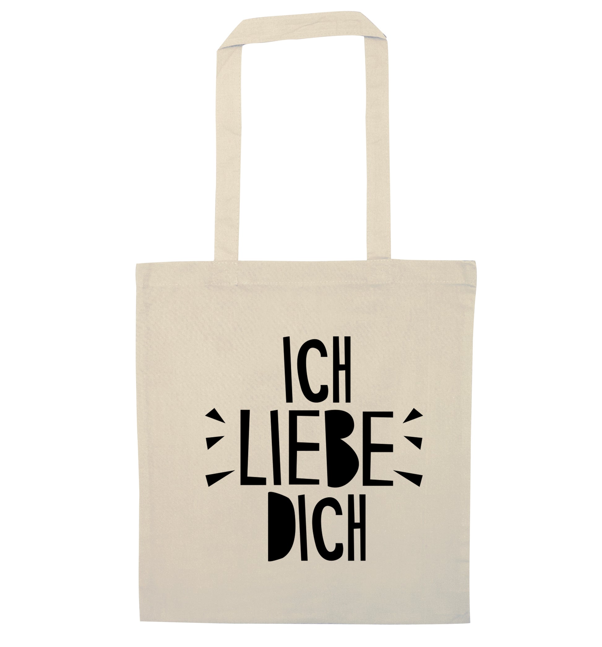 Ich liebe dich - I love you natural tote bag