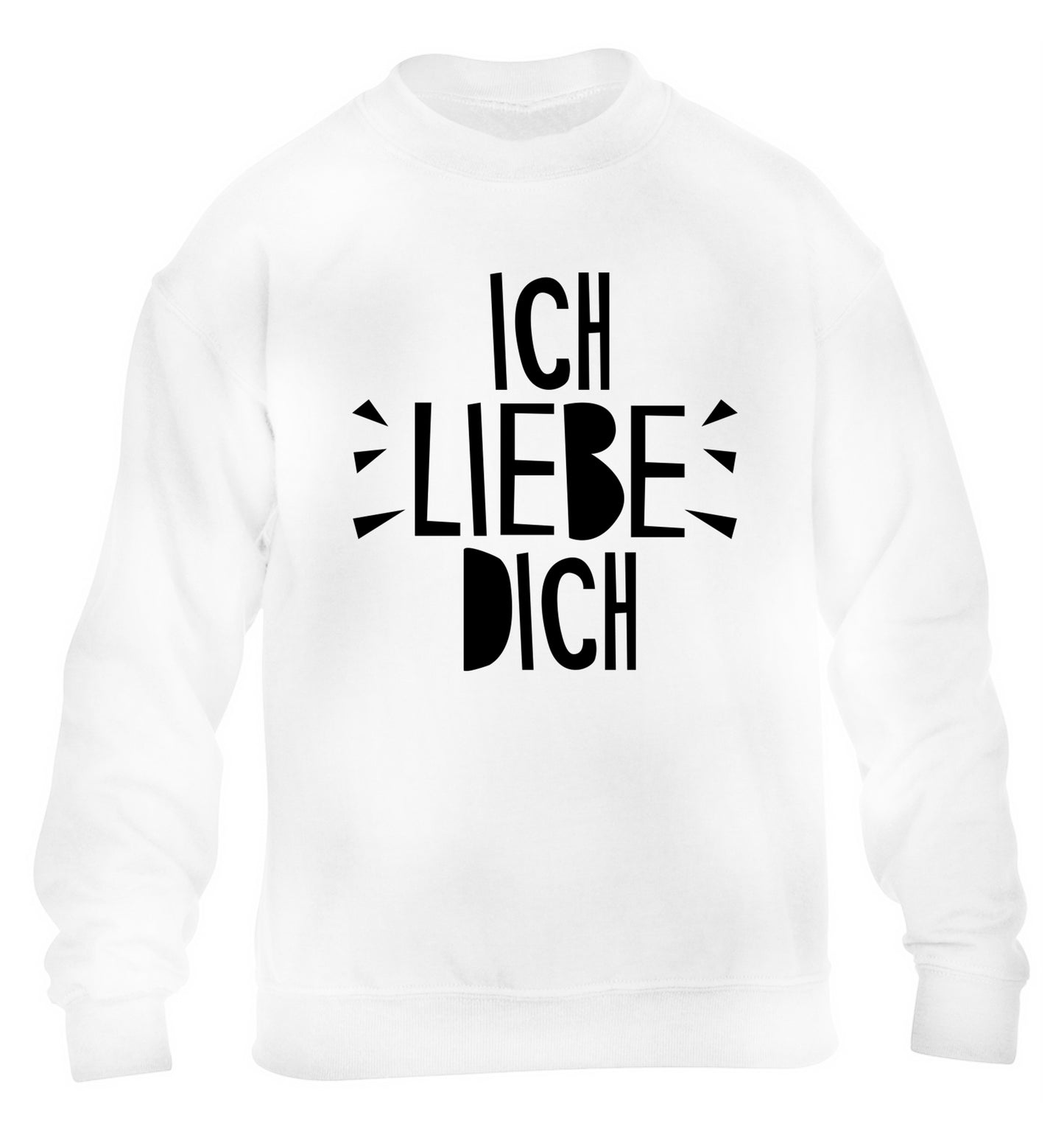 Ich liebe dich - I love you children's white sweater 12-13 Years