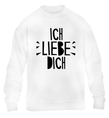 Ich liebe dich - I love you children's white sweater 12-13 Years