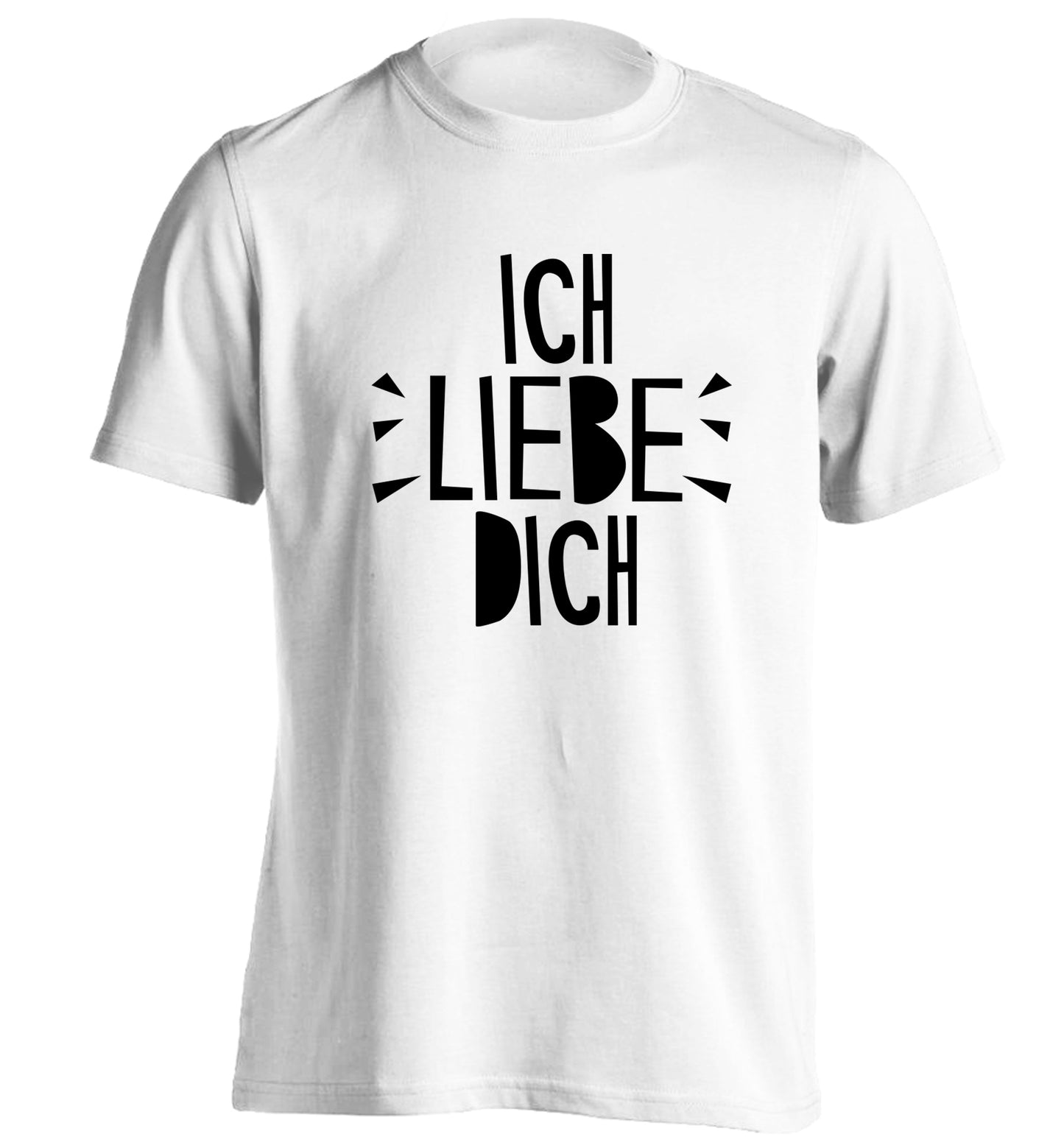 Ich liebe dich - I love you adults unisex white Tshirt 2XL