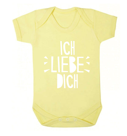 Ich liebe dich - I love you Baby Vest pale yellow 18-24 months