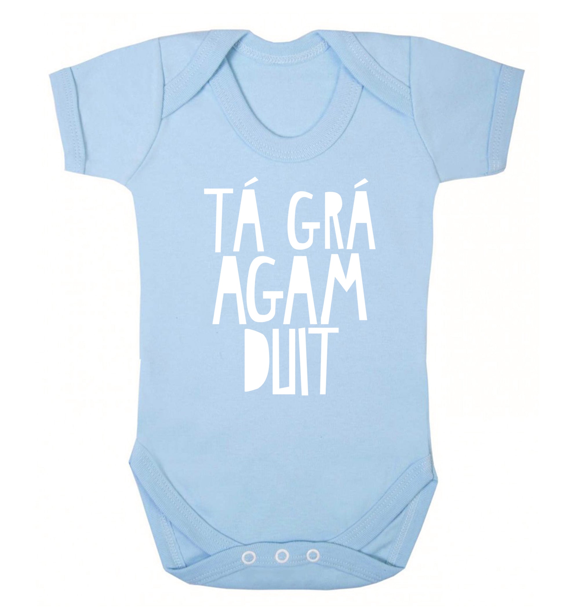 T‚Äö√Ñ¬∞ gr‚Äö√Ñ¬∞ agam duit - I love you Baby Vest pale blue 18-24 months