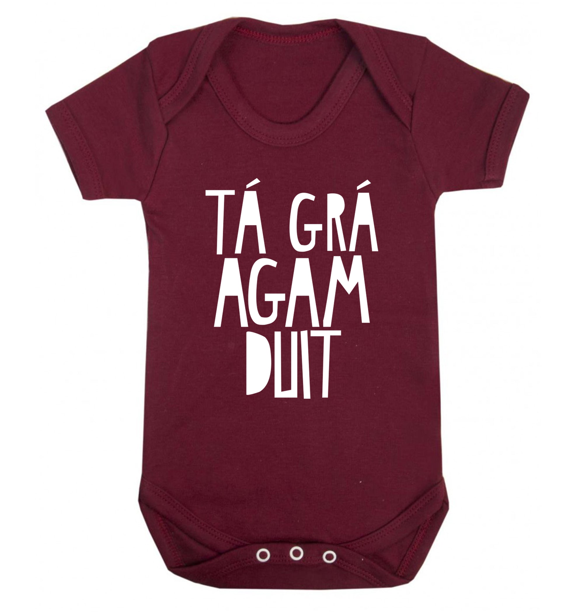 T‚Äö√Ñ¬∞ gr‚Äö√Ñ¬∞ agam duit - I love you Baby Vest maroon 18-24 months