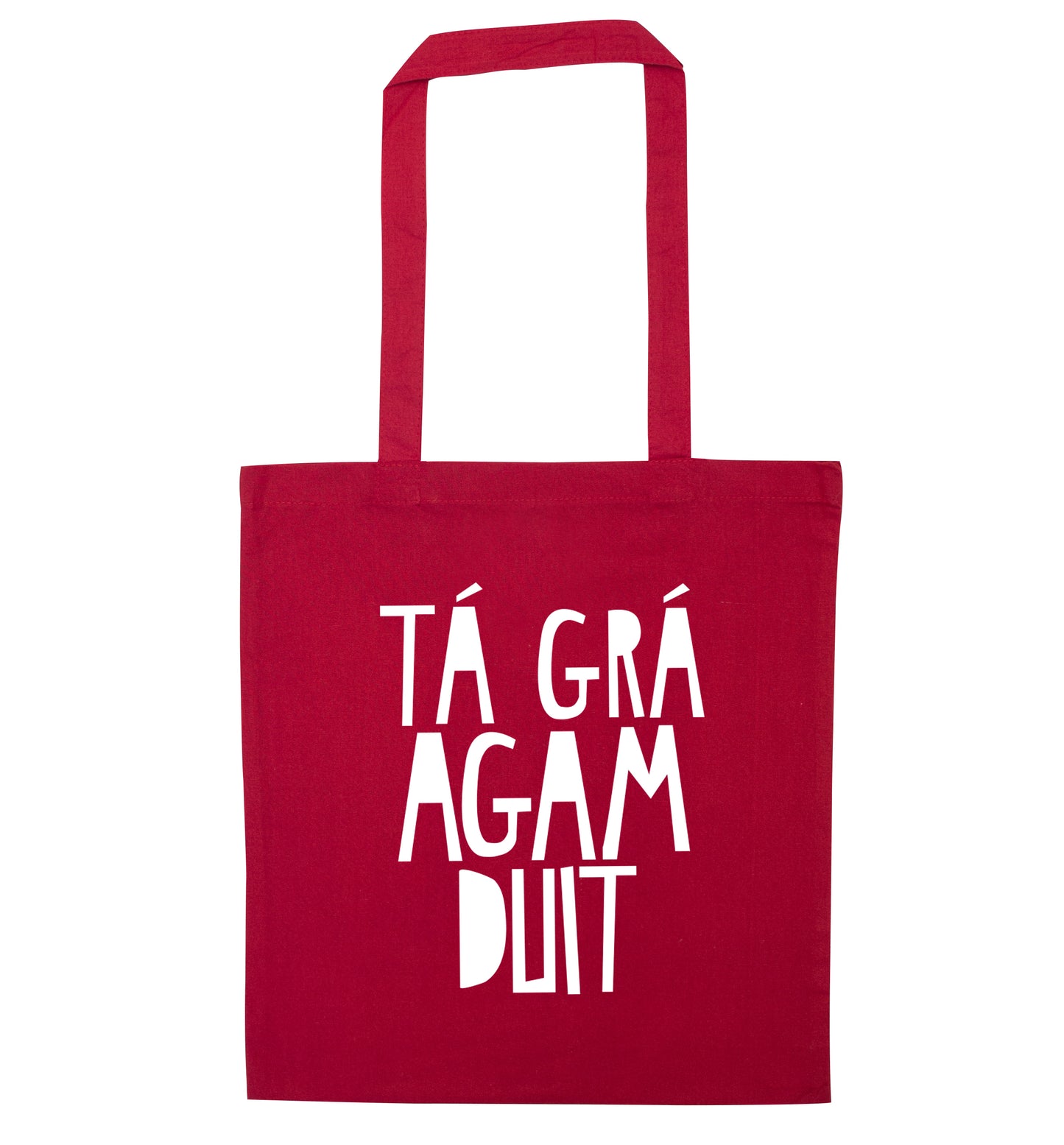 T‚Ä° gr‚Ä° agam duit - I love you red tote bag
