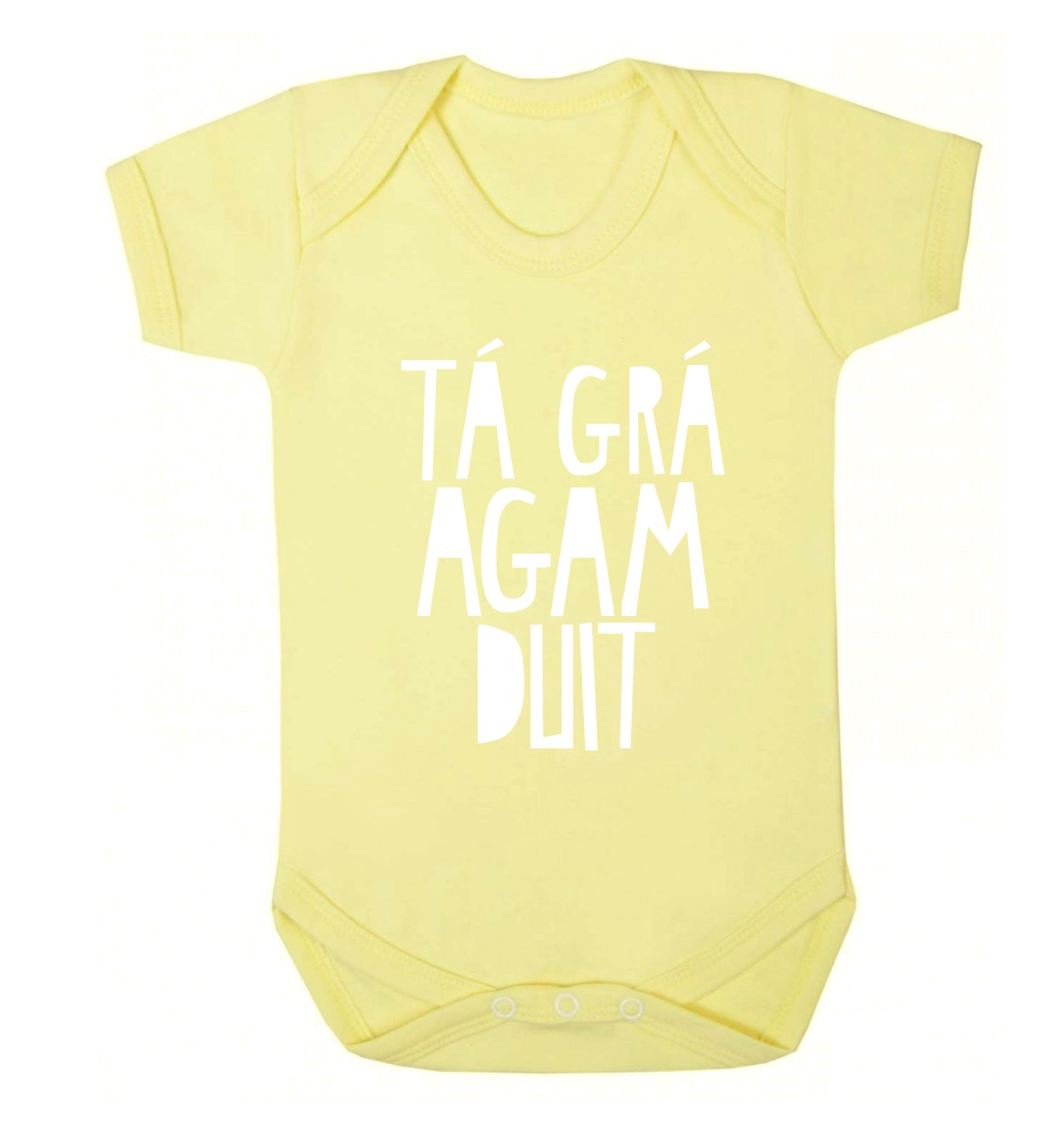 T‚Äö√Ñ¬∞ gr‚Äö√Ñ¬∞ agam duit - I love you Baby Vest pale yellow 18-24 months