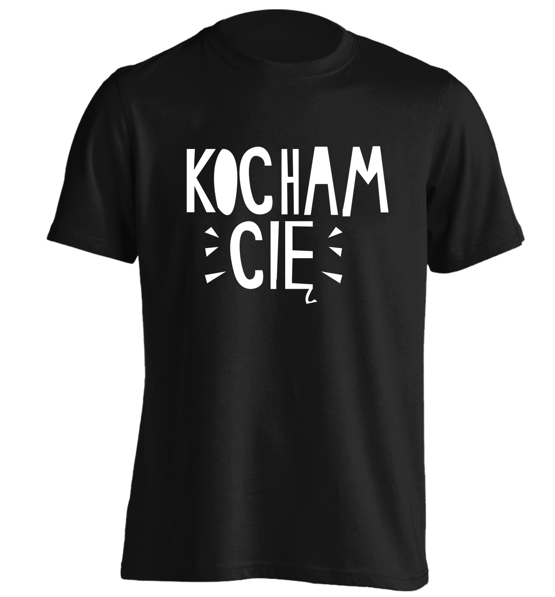 Kocham ci_ - I love you adults unisex black Tshirt 2XL