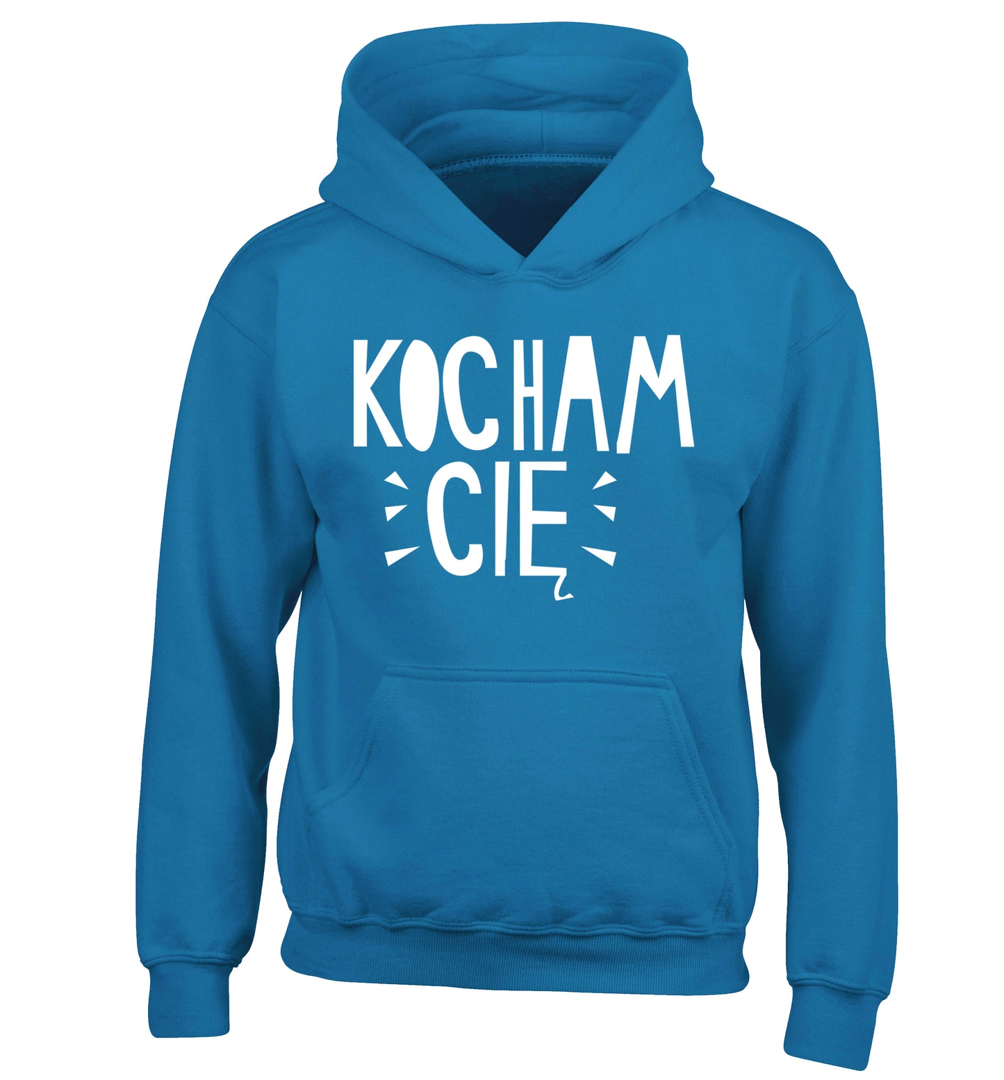 Kocham ci_ - I love you children's blue hoodie 12-13 Years