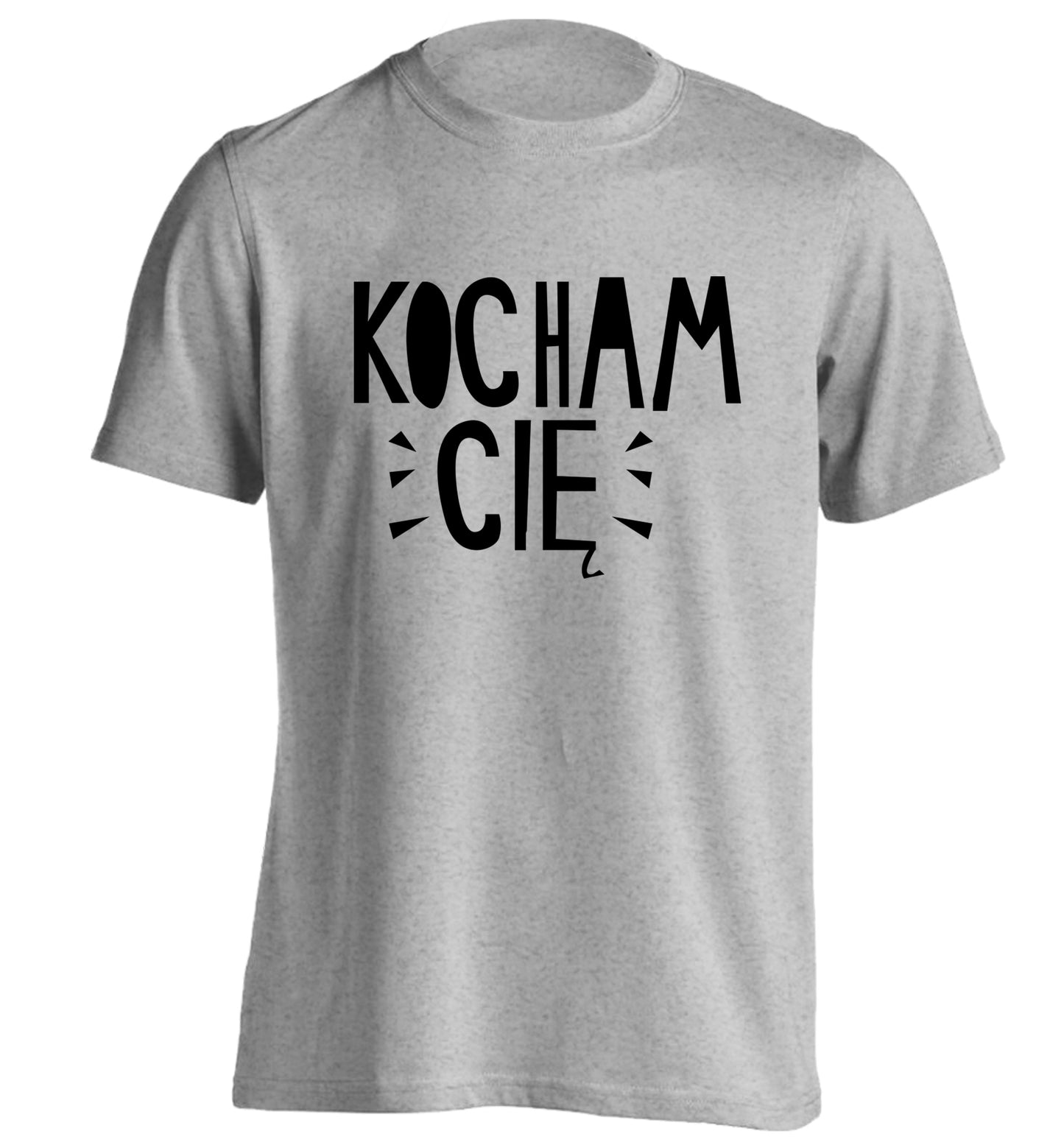 Kocham ci_ - I love you adults unisex grey Tshirt 2XL