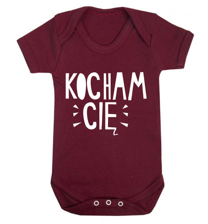 Kocham ci_ - I love you Baby Vest maroon 18-24 months