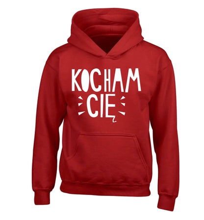 Kocham ci_ - I love you children's red hoodie 12-13 Years