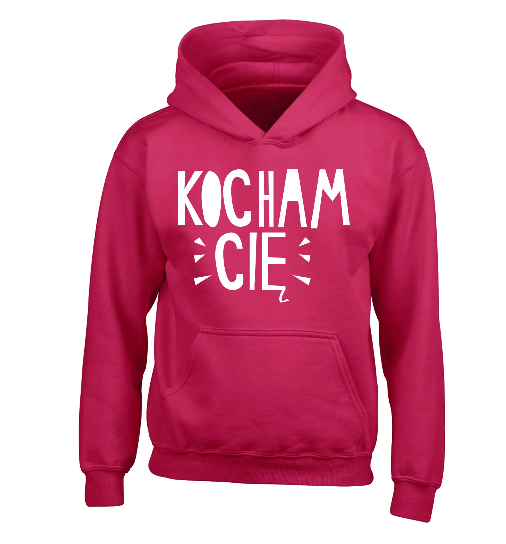 Kocham ci_ - I love you children's pink hoodie 12-13 Years