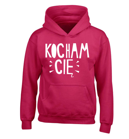 Kocham ci_ - I love you children's pink hoodie 12-13 Years