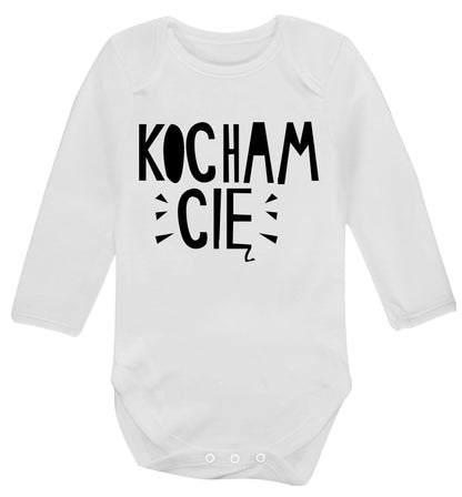 Kocham ci_ - I love you Baby Vest long sleeved white 6-12 months