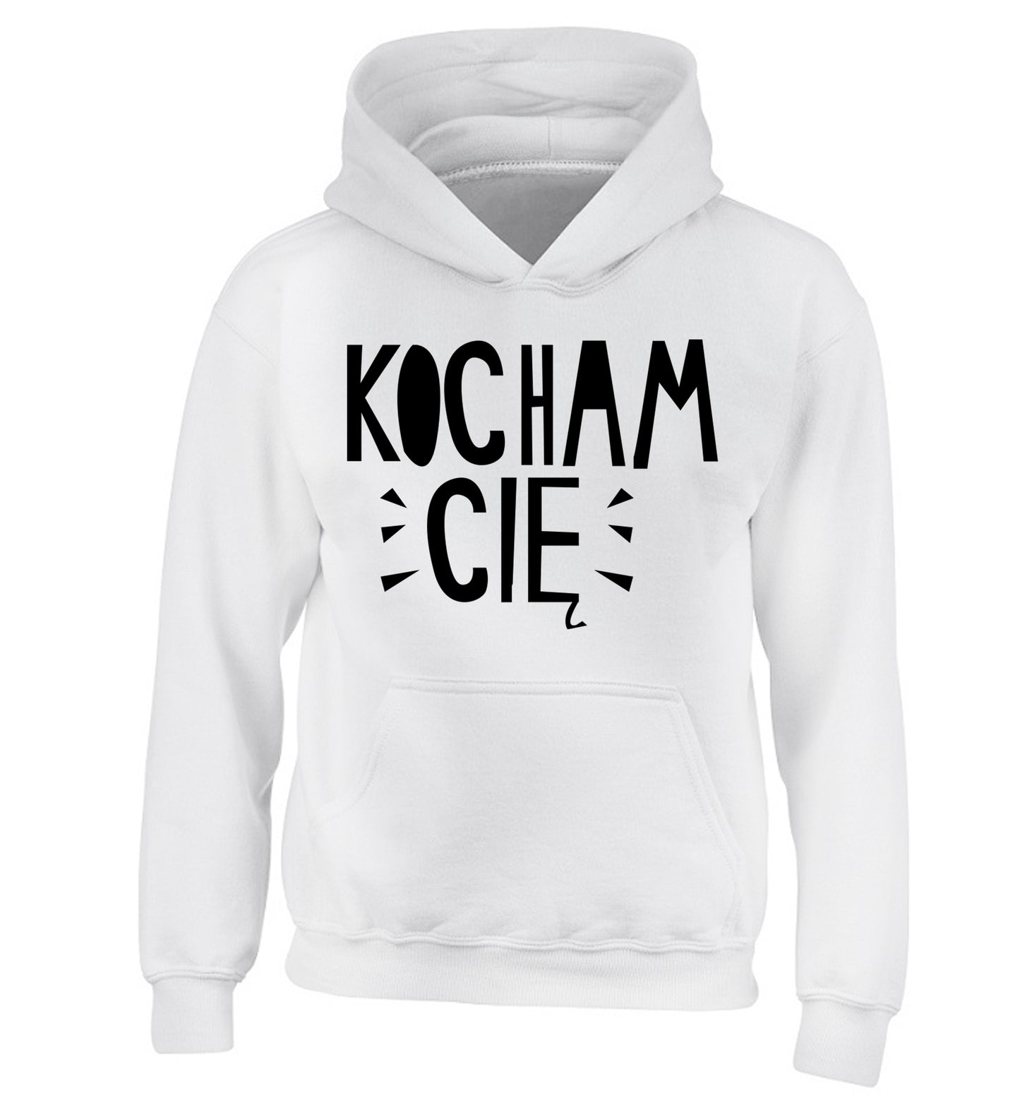 Kocham ci_ - I love you children's white hoodie 12-13 Years
