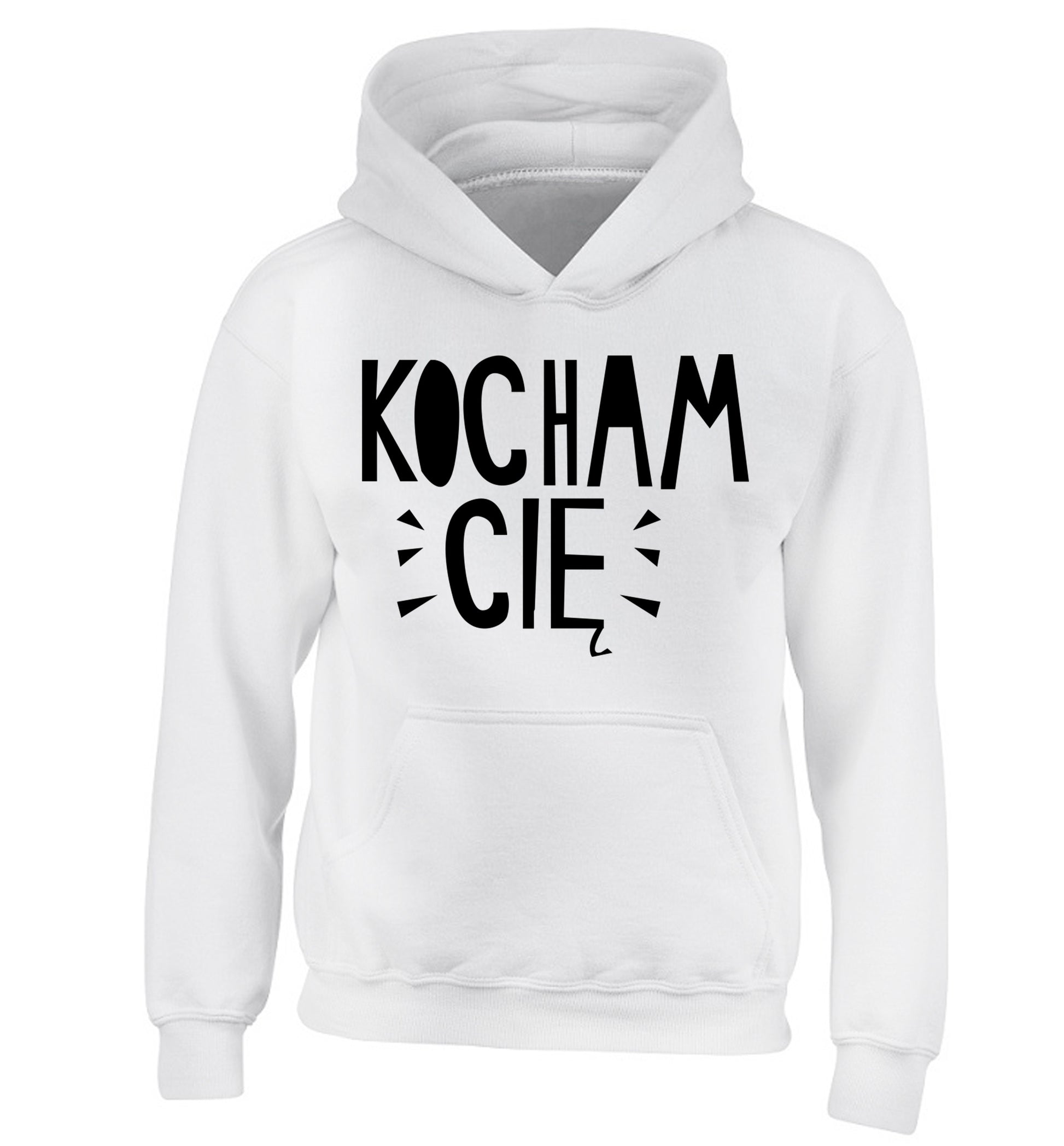 Kocham ci_ - I love you children's white hoodie 12-13 Years