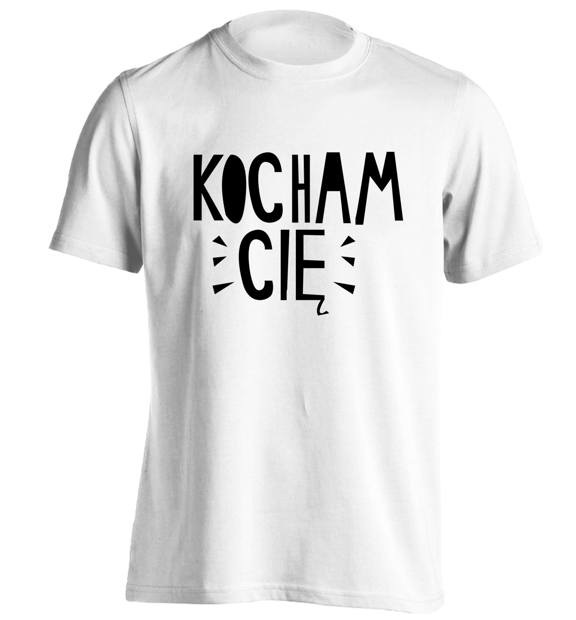 Kocham ci_ - I love you adults unisex white Tshirt 2XL