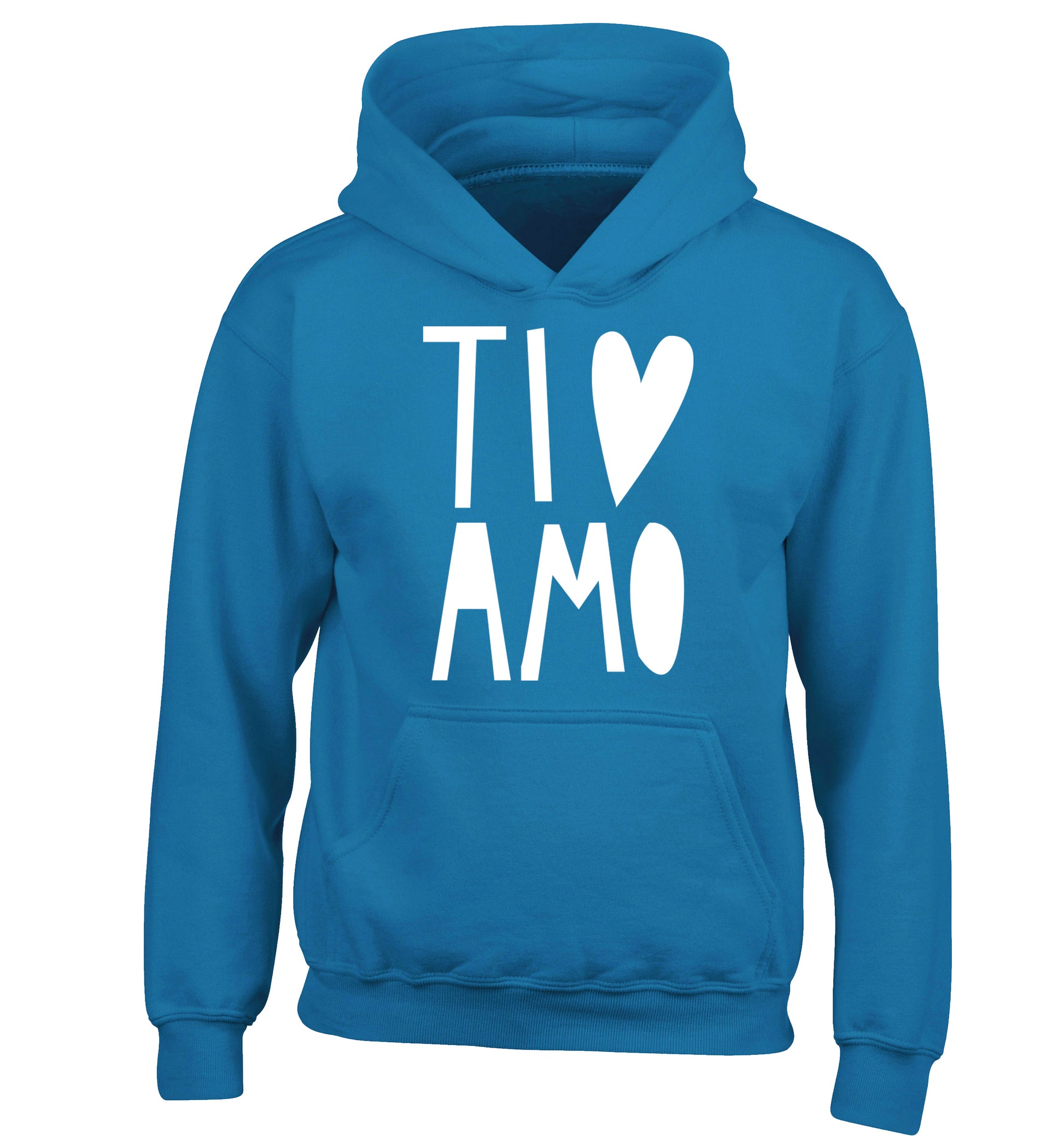 Ti amo - I love you children's blue hoodie 12-13 Years