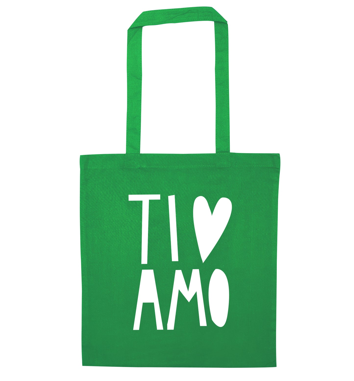 Ti amo - I love you green tote bag