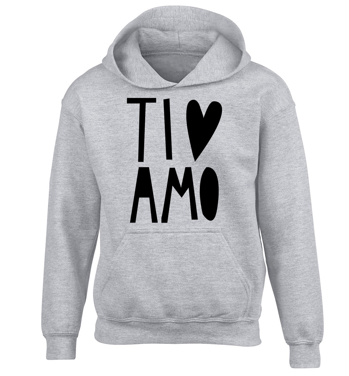 Ti amo - I love you children's grey hoodie 12-13 Years