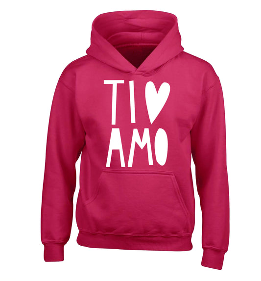 Ti amo - I love you children's pink hoodie 12-13 Years