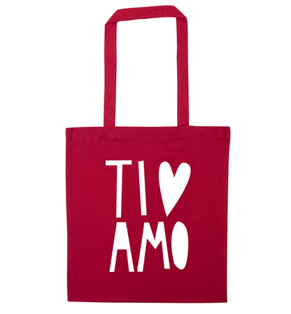 Ti amo - I love you red tote bag