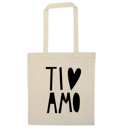 Ti amo - I love you natural tote bag