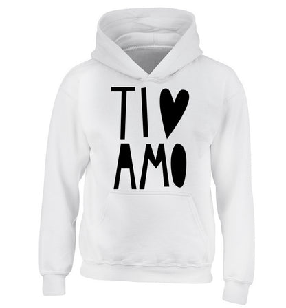 Ti amo - I love you children's white hoodie 12-13 Years