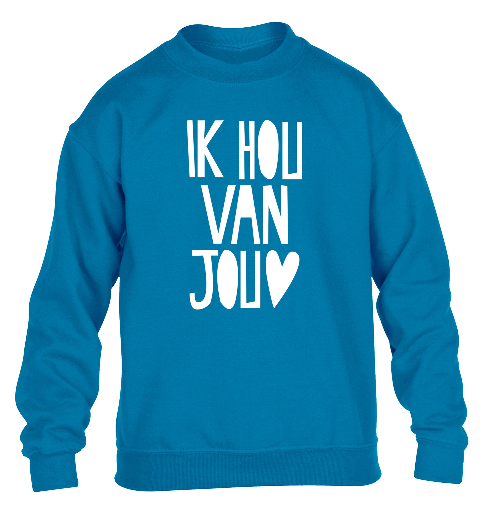Ik Hau Van Jou - I love you children's blue sweater 12-13 Years