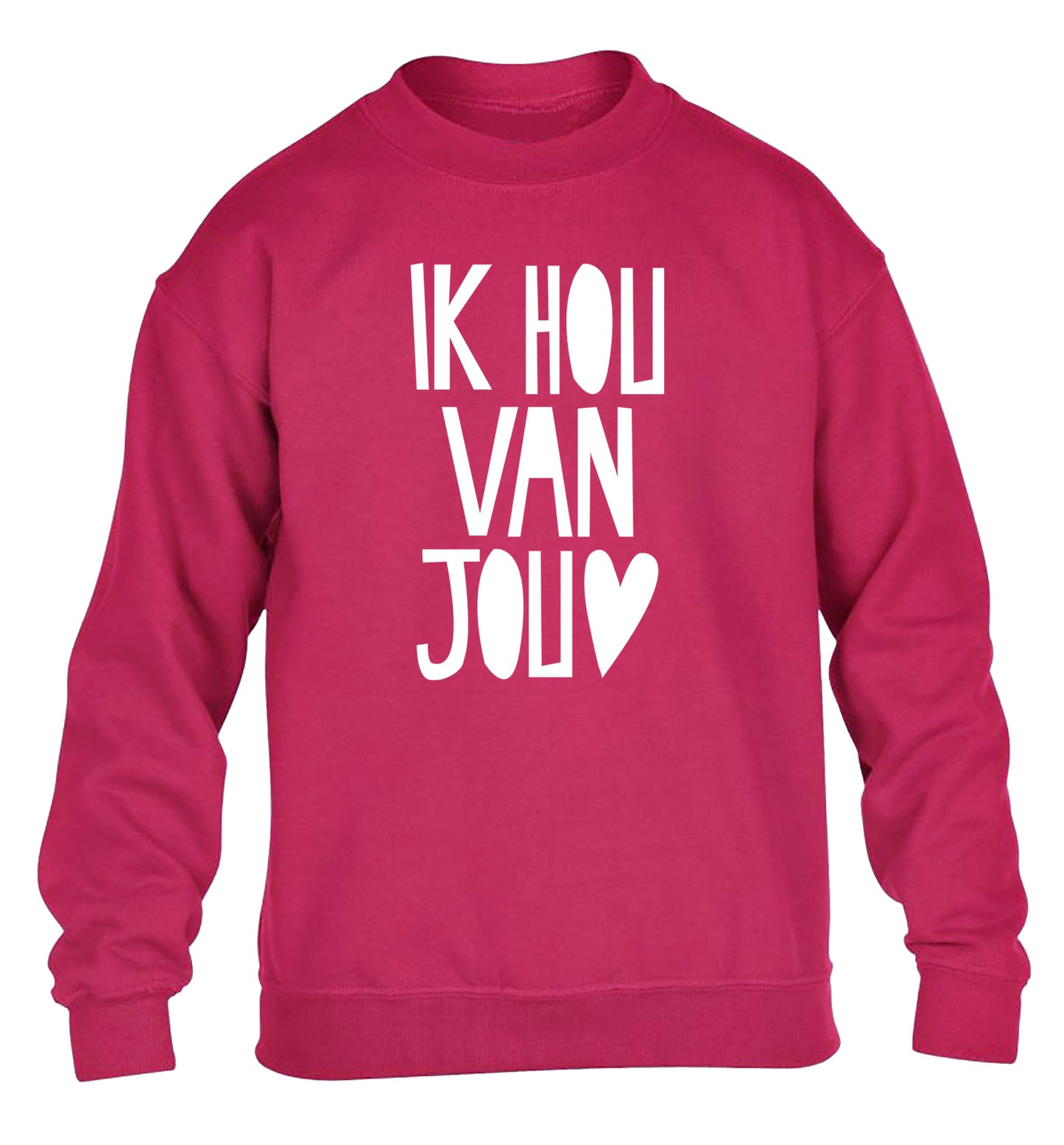 Ik Hau Van Jou - I love you children's pink sweater 12-13 Years