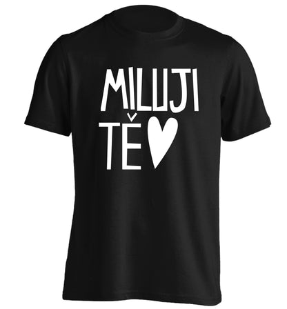 Miluji T_ - I love you adults unisex black Tshirt 2XL